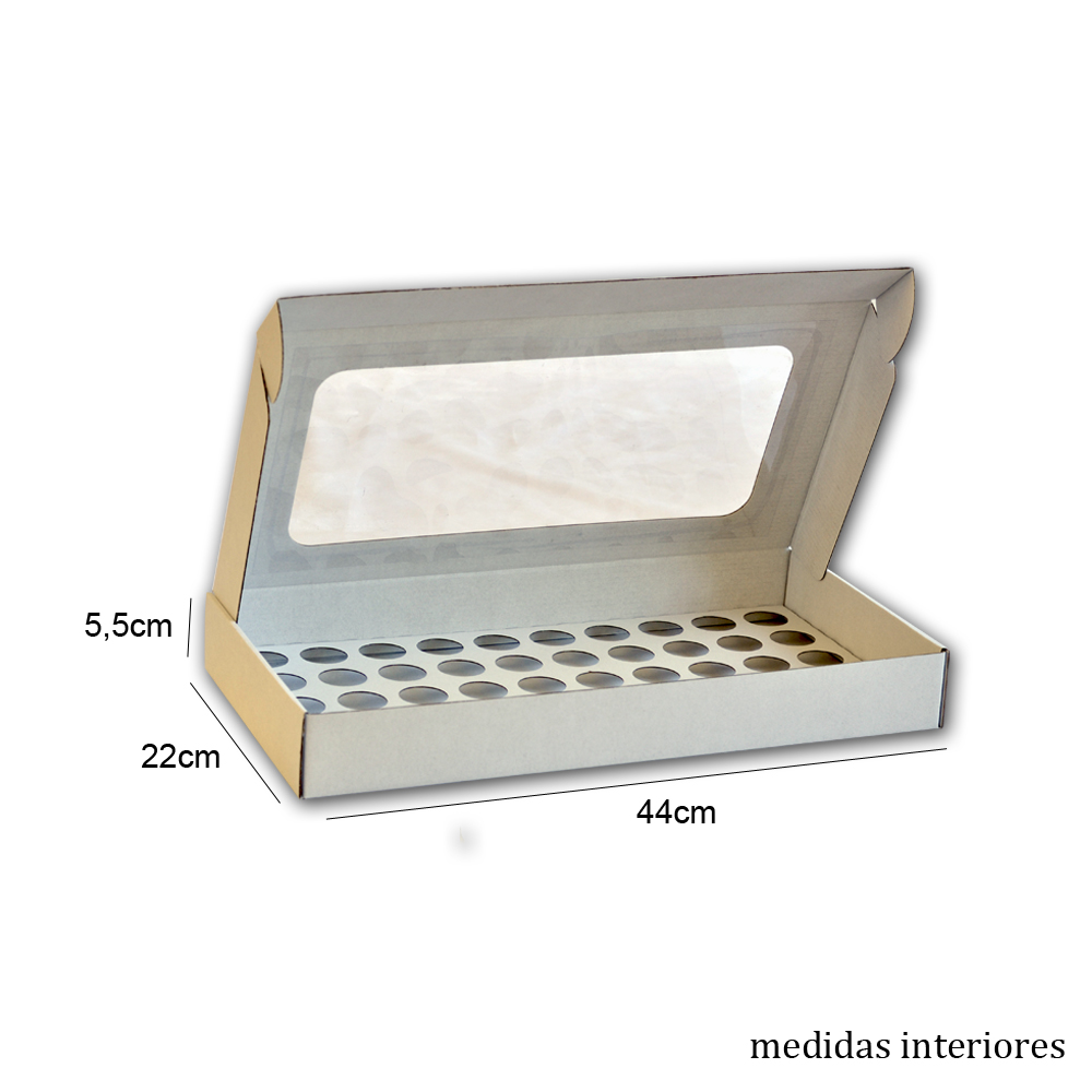 Brigadeiros-Branco-50_1.jpg Caixa para 50 Brigadeiros com Janela (Branco) - Image 1