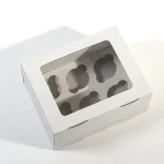 Caixa para 6 Cupcakes 25x19x11cm Branca com Janela - Image 2