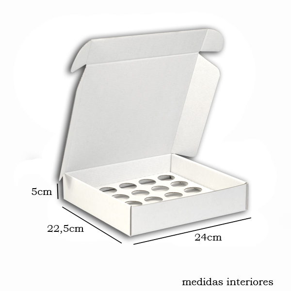 Caixa-para-brigadeiros-24x225x5_1.jpg Caixa para 25 Brigadeiros Branca - Image 1