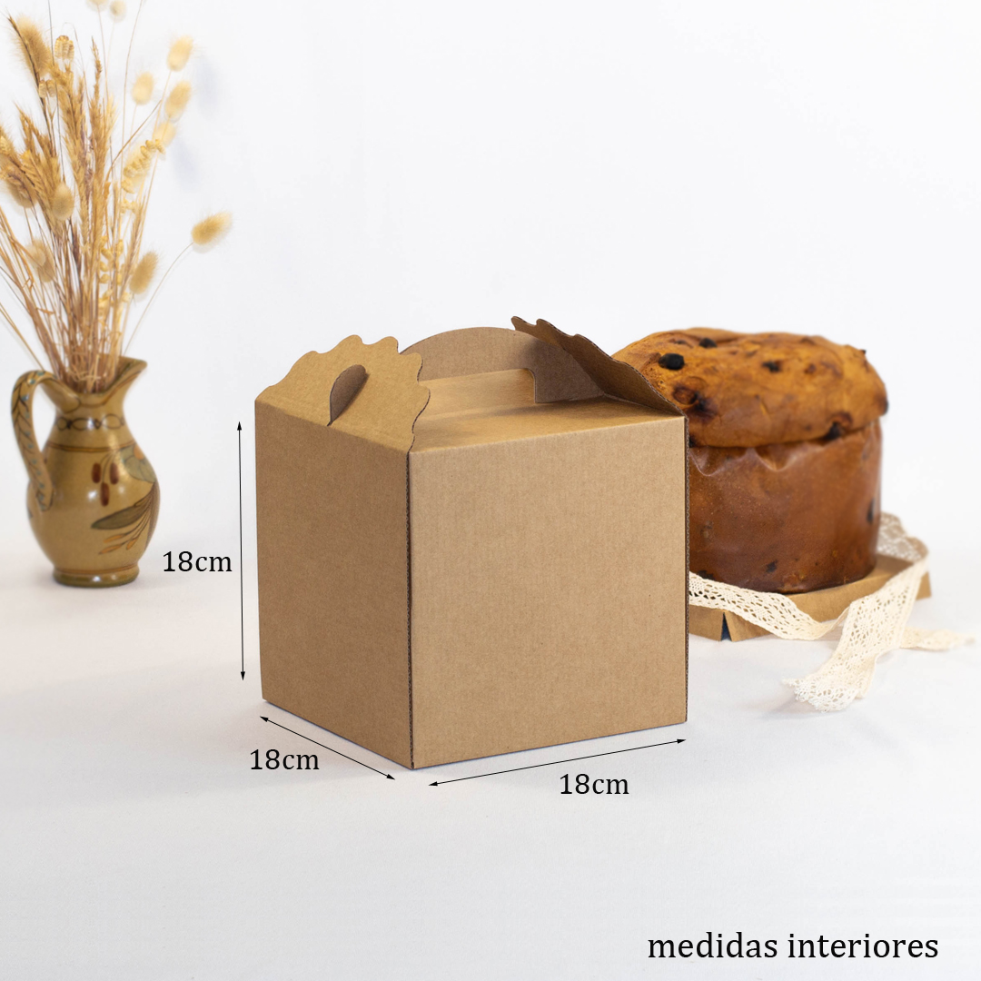 Panitoni-Kraft-sem-janela_1.jpg Caixa "Panettone" com divisória 18x18x18 Kraft - Image 1