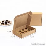 Caixa para 12 Brigadeiros Kraft (com divisória)