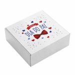 Caixa Cartão Branca 25x25x9cm Dia do Pai – Corações