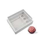 Caixa Cartolina Branca com Tampa PVC para 1 Bentô Cake + 3 Brigadeiros - Image 2