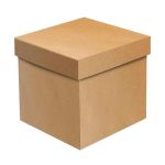 Caixa Cartão Presente Kraft com Tampa Separada 15x15x15cm