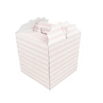 Caixa Cartão Branca 18x18x18cm c/ janela quadrada Dia da Mãe Riscas Rosa - Image 2