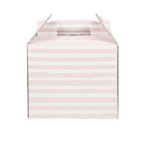 Caixa Cartão Branca 18x18x18cm c/ janela quadrada Dia da Mãe Riscas Rosa - Image 3