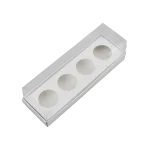 Caixa Cartolina Branca com Tampa PVC para 4 Brigadeiros 18×5,5x5cm - Image 2