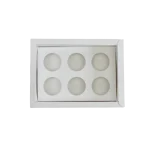 Caixa Cartolina Branca com Tampa PVC para 6 Brigadeiros 16x12x5cm - Image 3