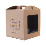 Caixa para Bolo Personalizada Kraft com Janela