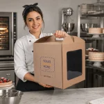 Caixa para Bolo Personalizada Kraft com Janela - Image 2