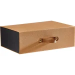Caixa Cartão Presente Preto / Cobre imitação pele Fecho Magnético c/ Alça 37,3x26,5x12,5cm – Norpack