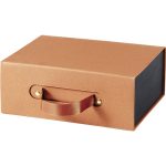 Caixa Cartão Presente Preto / imitação pele Fecho Magnético c/ Alça 19x13x6,5cm – Norpack