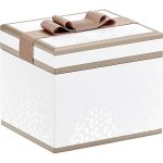 Caixa Cartão Presente Branca c/ tampa fixa 12,5x11x10,5cm – Norpack