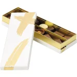 Caixa Cartão Chocolates Branca/Dourada 2 linhas 23x7,5x3,3cm – Norpack