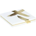 Caixa P/ Chocolates Branca/Dourada 6 Linhas 22,1x22,1x3,3cm – Norpack