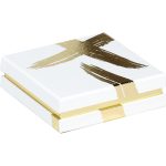 Caixa P/ Chocolates Branca/Dourada 3 Linhas 10,8x10,8x3,3cm – Norpack