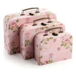 Caixa Cartão Maleta Rosa c/ Flores G 29,5x21x9cm – Norpack