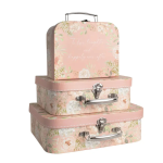 Caixa Cartão Maleta Rosa c/ Flores G 29,5x21x9cm – Norpack