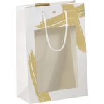 Saco Papel Branco/ Dourado Natal 20x10x29cm (C x L x A) – Norpack