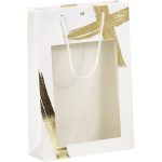Saco Papel Branco/ Dourado Natal 3 Garrafas 27x9x39cm(C x L x A) – Norpack