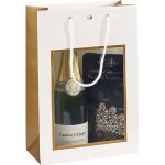 Saco Papel Branco/ Dourado Verniz Natal 20x10x29cm(C x L x A) – Norpack - Image 2
