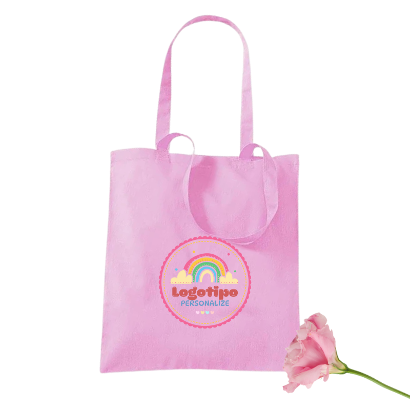 031300000150.png Saco Algodão / Tote Bag Rosa 38x42cm c/ alças compridas c/ impressão 1 face – Norpack - Image 1