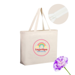 Saco Algodão / Tote Bag Crú 45x40x12cm c/ fecho e bolsa interior c/ impressão 1 face – Norpack