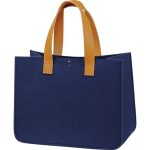 Saco Feltro Azul / imitação couro c/ botão 35x18x27cm – Norpack