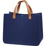 Saco Feltro Azul / imitação couro c/ botão 44x25x35cm – Norpack