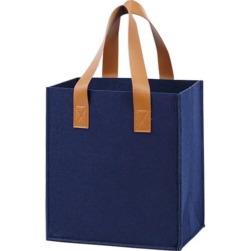 031500000008.jpg Saco Feltro Azul / imitação couro 6 Garrafas c/ divisórias removíveis 25x18x28cm – Norpack - Image 1