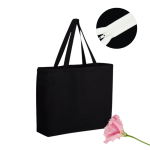 Saco Algodão / Tote Bag Preto 45x40x12cm c/ fecho e bolsa interior – Norpack
