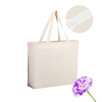 Saco Algodão / Tote Bag Crú 45x40x12cm c/ fecho e bolsa interior – Norpack