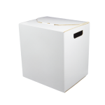 Caixa Cartão Cabaz Branca no exterior + kraft no interior Empilhável c/ pegas 34x27x36cm – Cartão Muito Resistente! Ideal para Cabazes e Vinhos! – Norpack