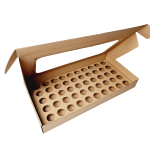 Caixa Cartão Kraft 440x220x55mm p/ 50 brigadeiros c/ Janela Quadrada – Norpack - Image 3