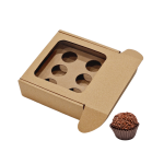 Caixa Cartao Micro Kraft 140x140x50mm 6 brigadeiros c/ janela Quadrada – Norpack - Image 4