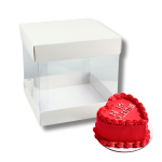 Caixa Cartolina c/ tampa PVC Mini Bolo / Bentô Cake 15x15x15cm – Norpack