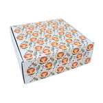 Caixa Cartão Postal Branca 200mmx200mmx70mm Padrão Leões – Norpack