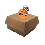 Caixa Cartão Hamburguer Kraft 10,8x10,8x7cm - Take Away c/ Impressão – Norpack