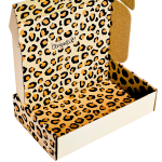 Caixa Postal C/ Padrão Leopardo + Obrigada (impressão no exterior e interior) – Envio de Encomendas com Estilo – Norpack