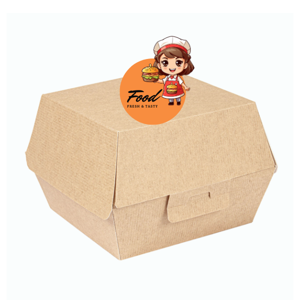 11-3.png Caixa Cartão Hamburguer Kraft 14,4x13,6x9,2cm - Take Away c/ Impressão – Norpack - Image 1