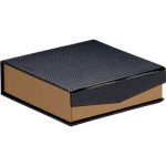Caixa Cartão Chocolates Preto/Cobre Fecho Magnético 3 linhas 10,8x10,8x3,3cm – Norpack
