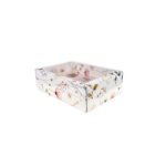 Caixa Cartolina Padrão Floral c/ Ninho Rosa Claro c/ Tampa PVC p/ 6 brigadeiros 16x12x5cm – Norpack - Image 6