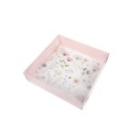 Caixa Cartolina Rosa Claro c/ Padrão Floral c/ Tampa PVC 20x20x5cm – Norpack - Image 4