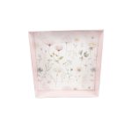 Caixa Cartolina Rosa Claro c/ Padrão Floral c/ Tampa PVC 20x20x5cm – Norpack - Image 2