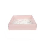 Caixa Cartolina Rosa Claro c/ Padrão Floral c/ Tampa PVC 20x20x5cm – Norpack - Image 6