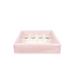 Caixa Cartolina Rosa Claro c/ Padrão Floral c/ Tampa PVC p/ 8 brigadeiros + espaço livre 22x20x5cm – Norpack - Image 3