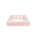 Caixa Cartolina Rosa Claro c/ Padrão Floral c/ Tampa PVC p/ 8 brigadeiros + espaço livre 22x20x5cm – Norpack - Image 6