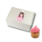 Caixa Cartão Micro Branco p/ 6 Cupcakes 25,5x18,5x11cm s/ janela c/ impressão – Norpack - Image 2