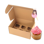 Caixa Cartão Micro Kraft p/ 6 Cupcakes 25,5x18,5x11cm s/ janela c/ impressão – Norpack