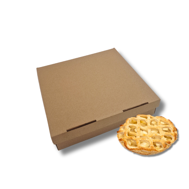 110500000018.png Caixa Cartão Micro Kraft c/ tampa incorporada 300mmx300mmx70mm p/ Bolos e Tartes – Norpack - Image 1